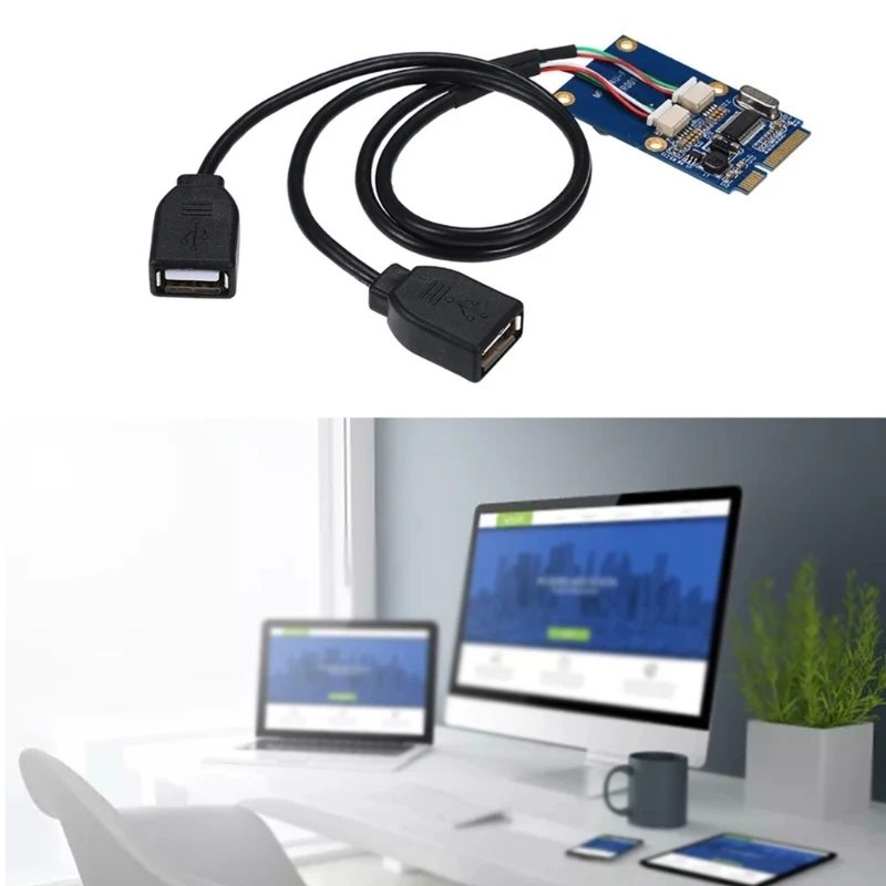 Máy tính xách tay Bộ chuyển đổi Pcie nhỏ sang USB mạch chủ Bộ mở rộng Pcie nhỏ USB2.0