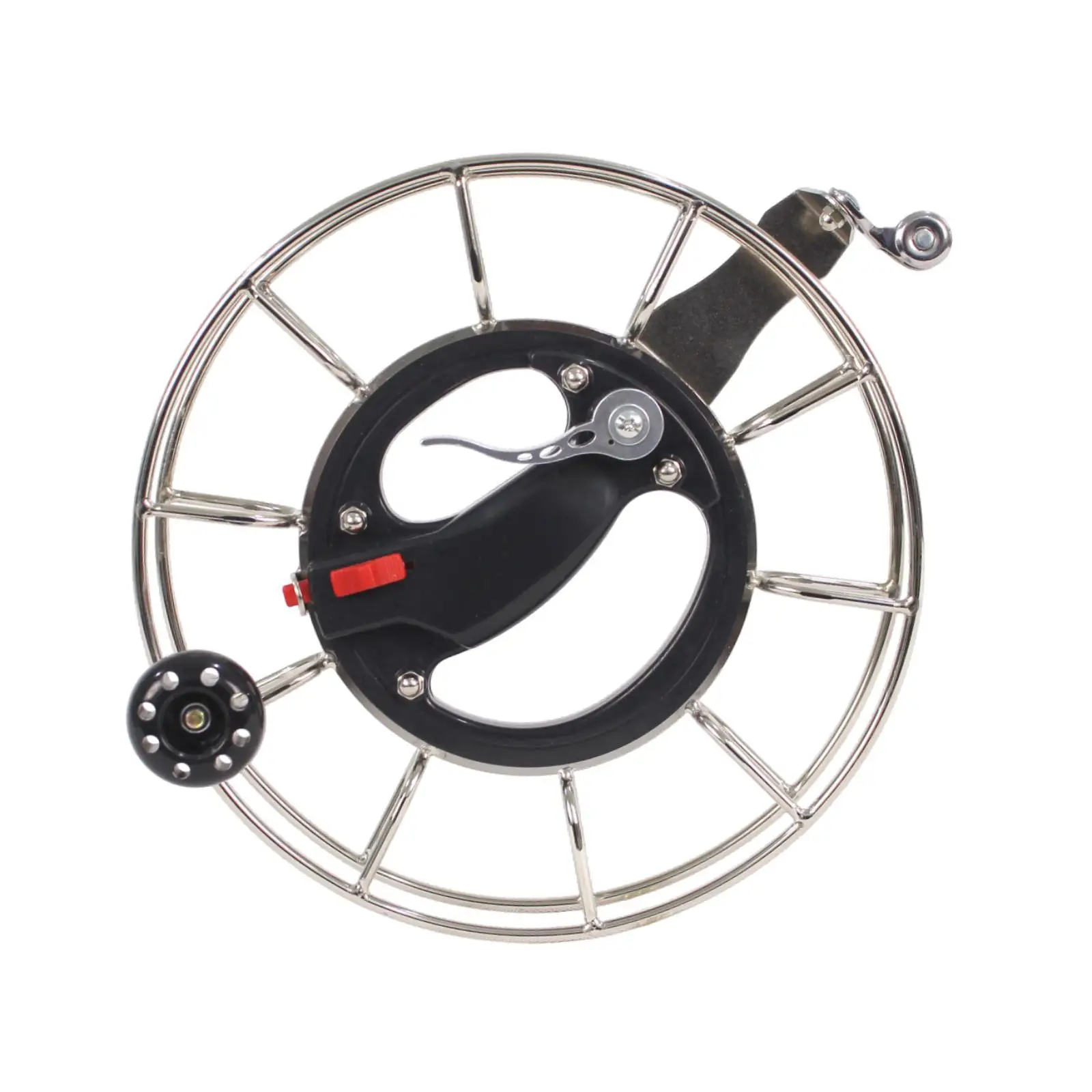 Stainless Steel Kite Wheel Reel Hand Brake Line Winder for Adults Flying Kite String Storage Outdoor Camping