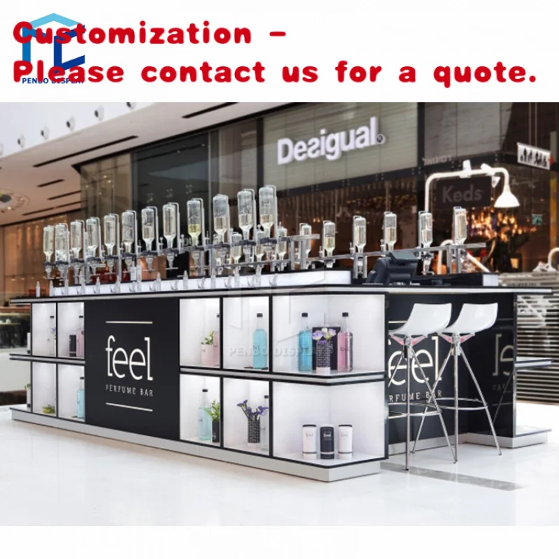 

custom.Custom Cosmetic Kiosk Design Perfume Counter Display Mall Perfume Retail Shop showcase