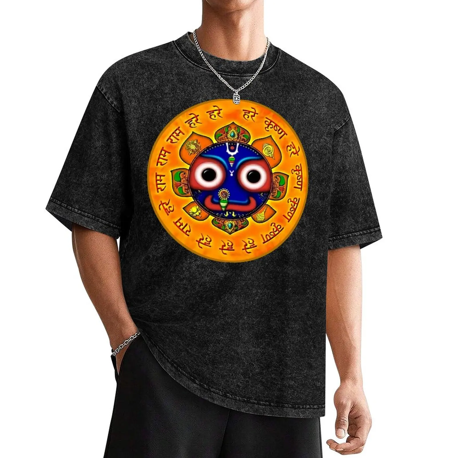 

Beautiful Bhagwaan Jaganath with Hare Krishna Hare Rama Maha mantra T-Shirt Clothing Men's t-shirt