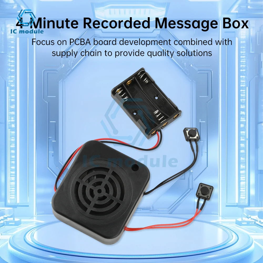 DIY Voice Recording Box Recording Message Box Module Loud Speaker Recording Player for Stuffed Animals/Gift/ Voice Recording Box