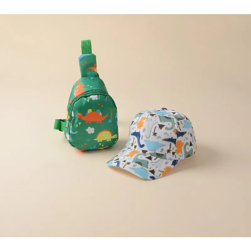 

Sweet Kawaii Cartoon Horse Dinosaur Butterfly Children Baseball Cap Bag Set for 3-6T Baby Girls Boys Outdoor Sunscreen Equipment