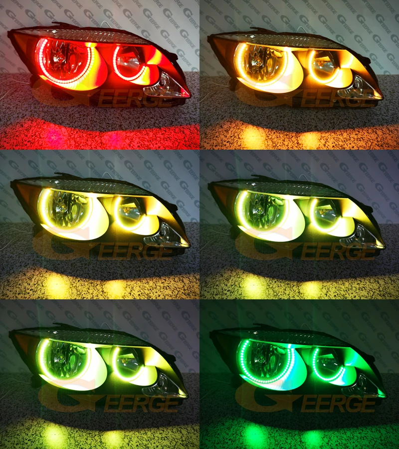 Para scion tc 2005 2006 2007 bluetooth app ultra brilhante multi-cor rgb led anjo olhos kit halo anéis
