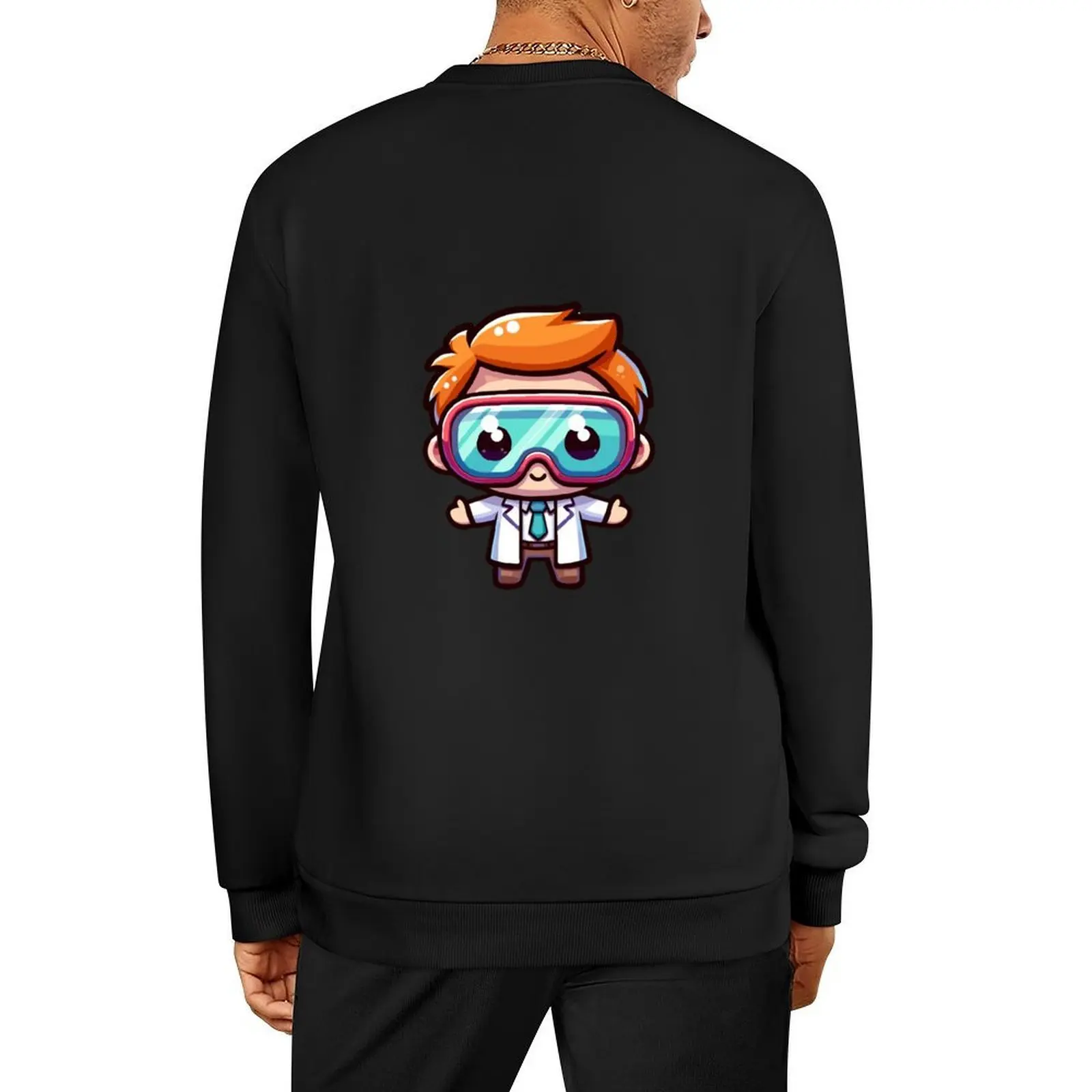 

Chibi Kawaii Scientist Pullover korean clothes men's coat anime clothes men clothing sweatshirt male