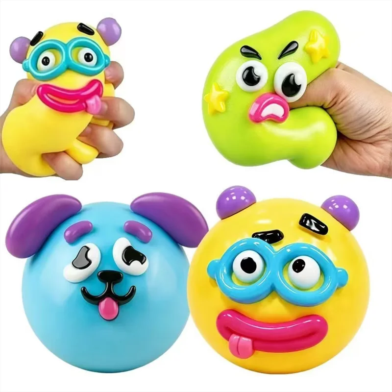 DIY Funny Dog Smushers Rebound Stress Ball Non-Toxic Soft Deformable Squeeze Toy ADHD Focus Calming Fidget Sensory Fingertip Toy