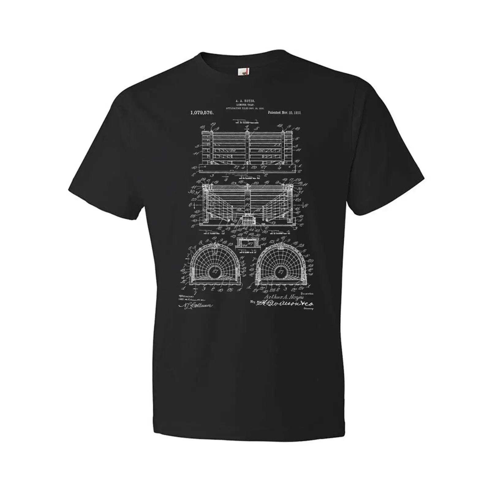 Lobster Trap PatenT T Shirt Funny Fishing s Retirement vintage Washed Soft Slightly graphic streetwear homme