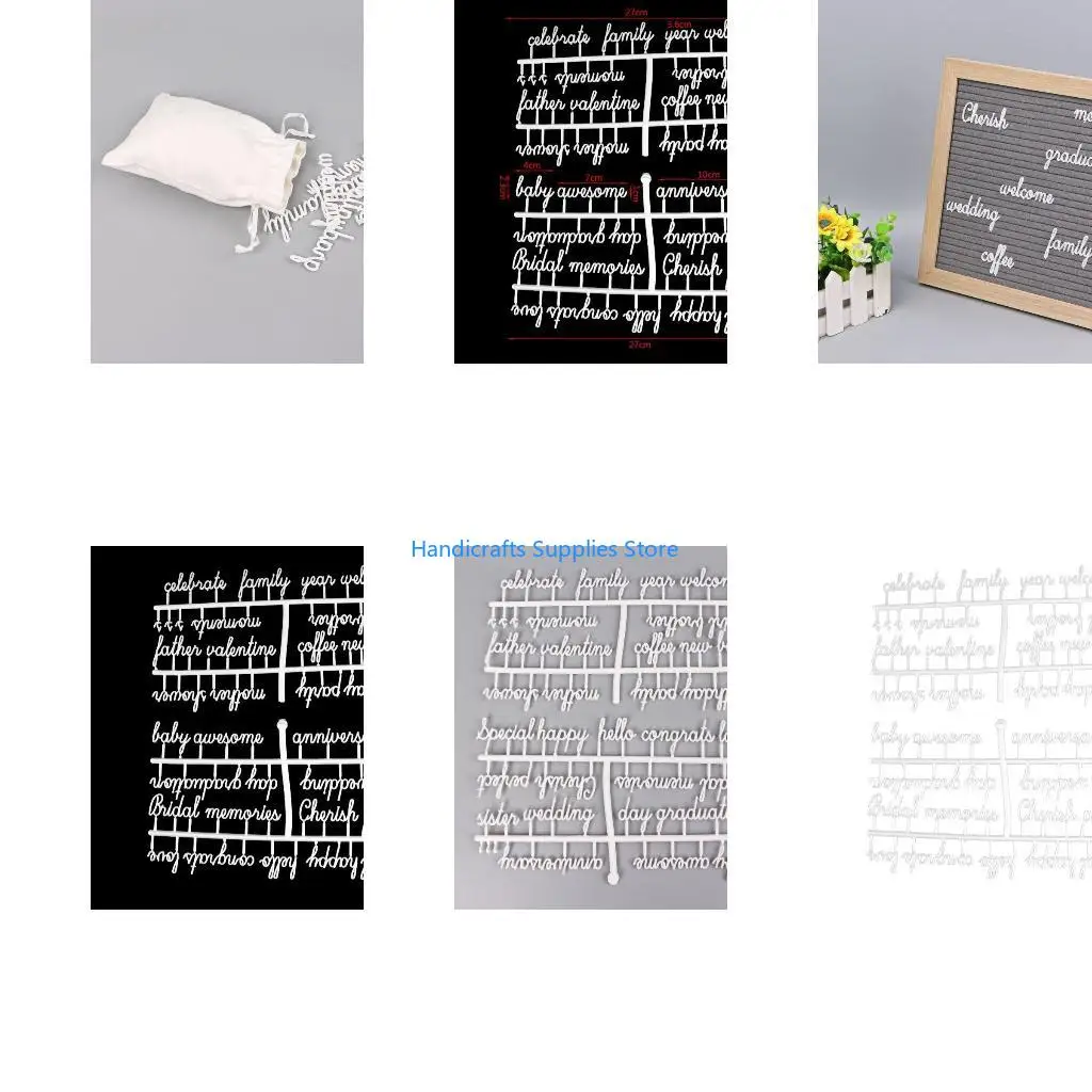 R1WA Felt Letterboard Letters Drawstring Bag Felt Board Letter Home Decorations