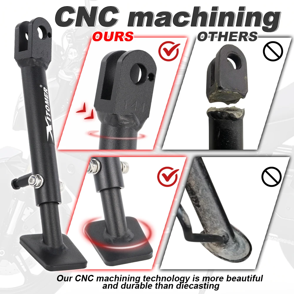 Kickstand motocicleta de alumínio para cfmoto 450nk 2023 2024 450 nk suporte lateral ajustável suporte lateral