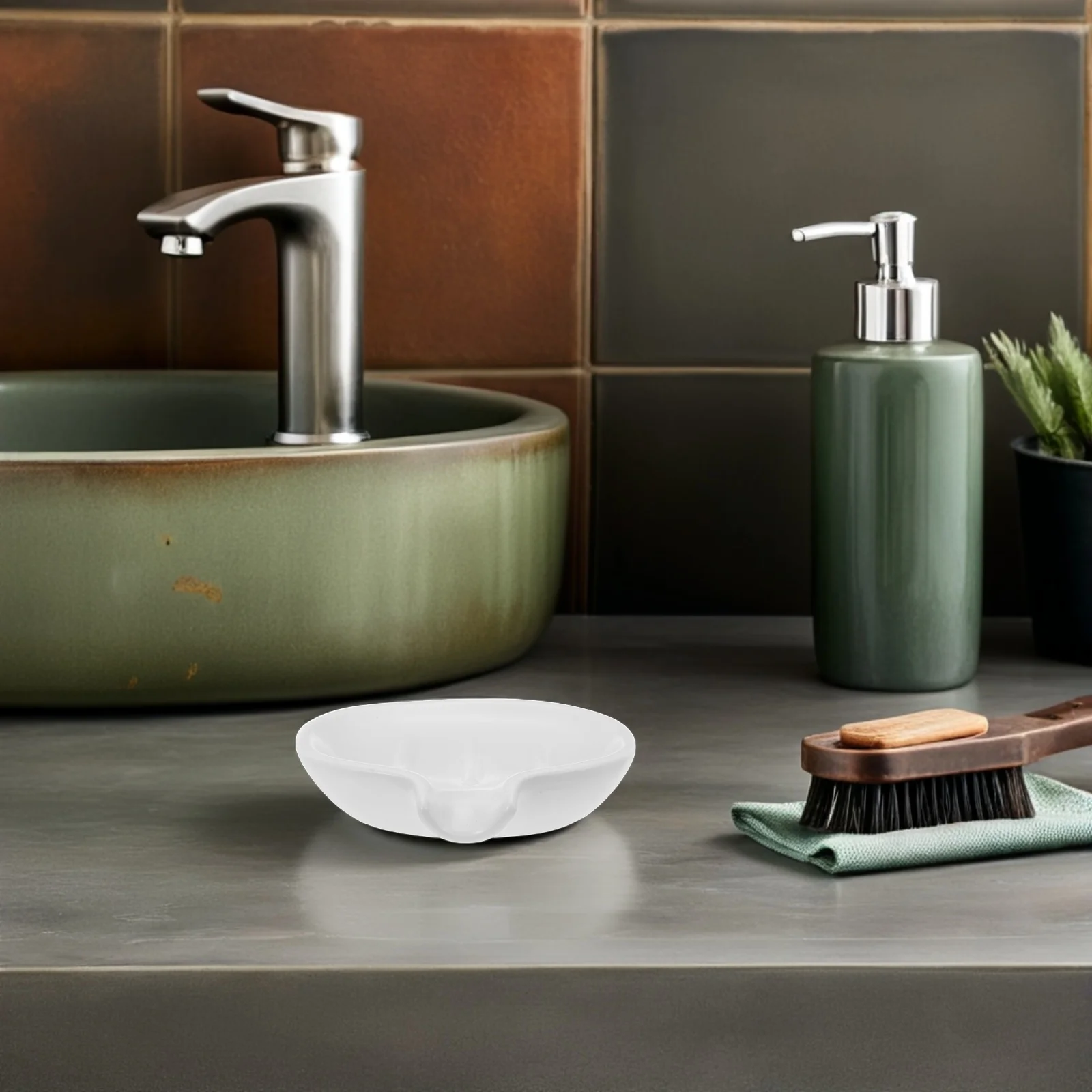 

Ceramic Soap Dish 5.31 X 4.32 Inch White Self Draining Design Material Easy Maintenance Shower Corner Tray