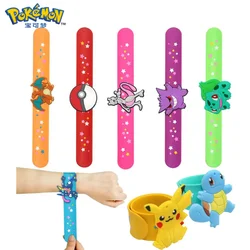 Pokemon Cute Pikachu Silicone Bracelet Wristbands Anime Doll Characters Children Pat Circle Educational Toys Birthday Gifts