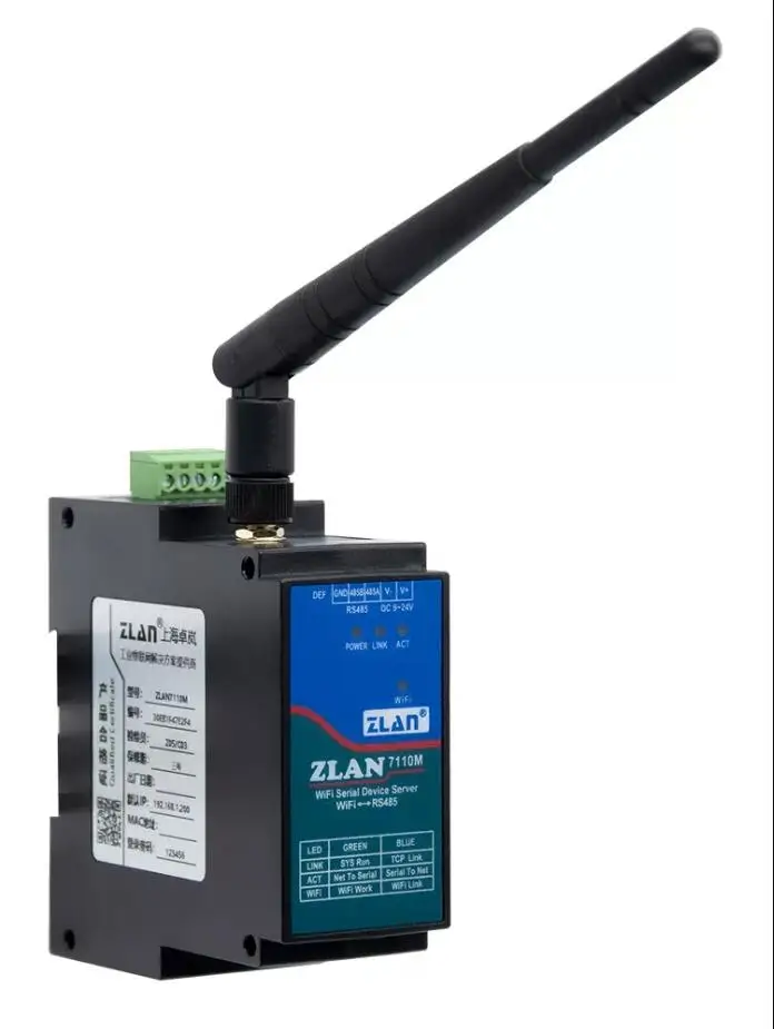 

Serial Server RS485 to WIFI Rail Wireless Industrial Network Communication Modbus TCP to RTU Module MQTT Iot Gateway ZLAN7110M