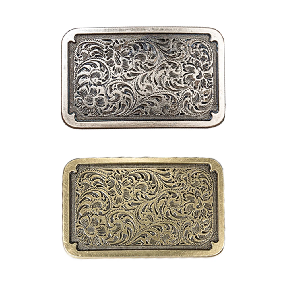 1 square pattern carved buckle, the trend of western simple novelty belt buckle