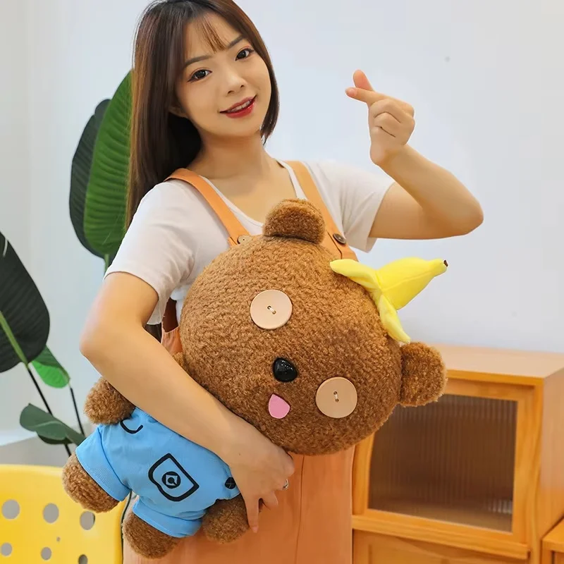 35/50/75cm Cute Bobo Tim Bear Plush Toy Hug Pillow Sleep Pillow - Room & Sofa Decorative Cushion Companion Comfort Doll Gift