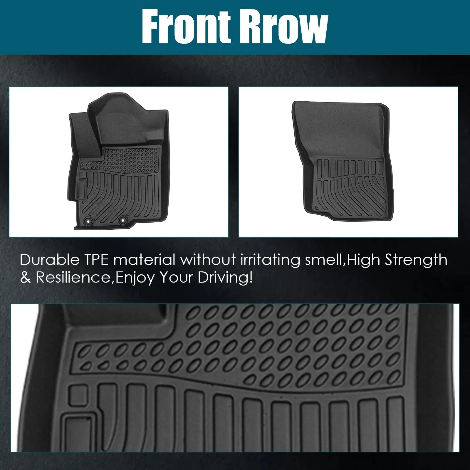 All-Weather TPE Rubber Car Floor Mats Replacement for 14-21 Mitsubishi Outlander