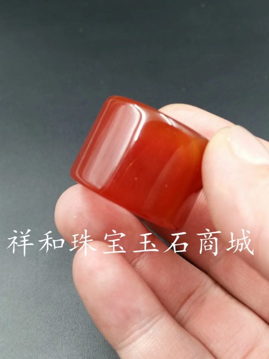 Authentic A goods natural jade ice red  agate ring men factory outlet