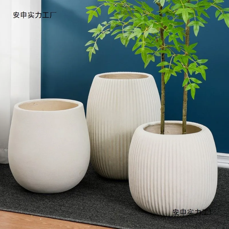 DSA simple flower pot round mouth deep office green plant household plant ornament indoor flower pot