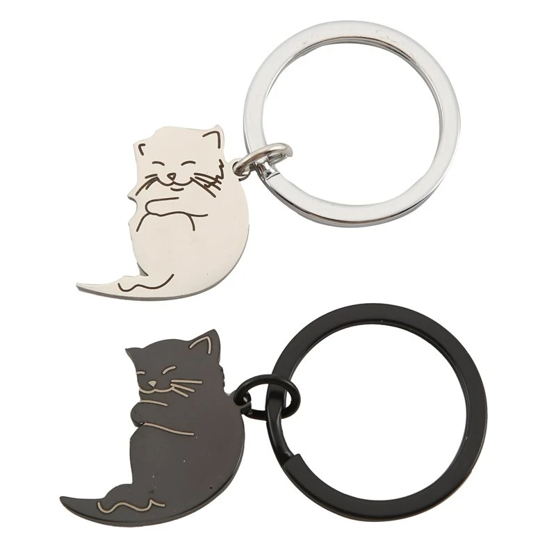 Couple Gift Keychain Set Cute Valentine's Day Gifts Set For Him,Her,Cat Lover,Best Friend Husband Wife,Gift For Birthday New Yea