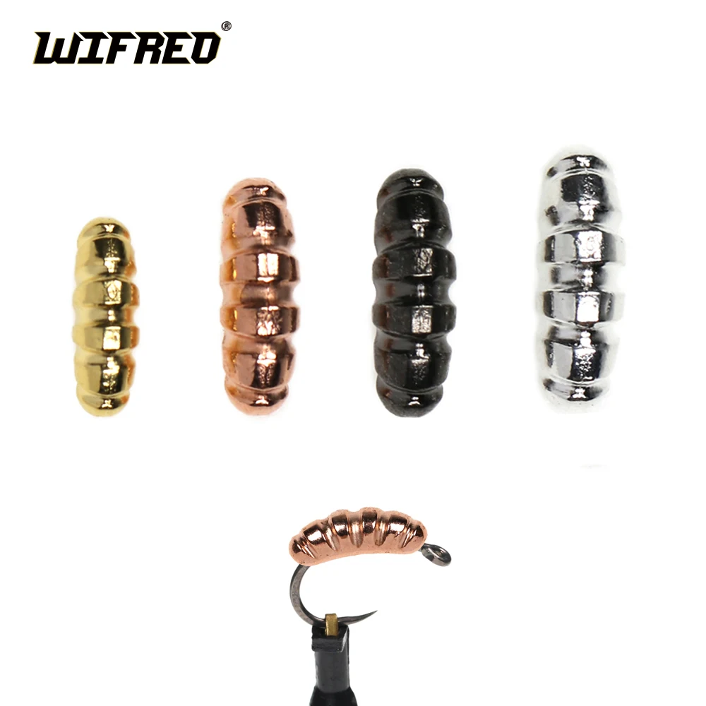 WIFREO 12PCS Heavy Tungsten Shrimp Body Jig Scud Back Shell Shrimp Body Nymph Weight Accessrories Fly Tying Material