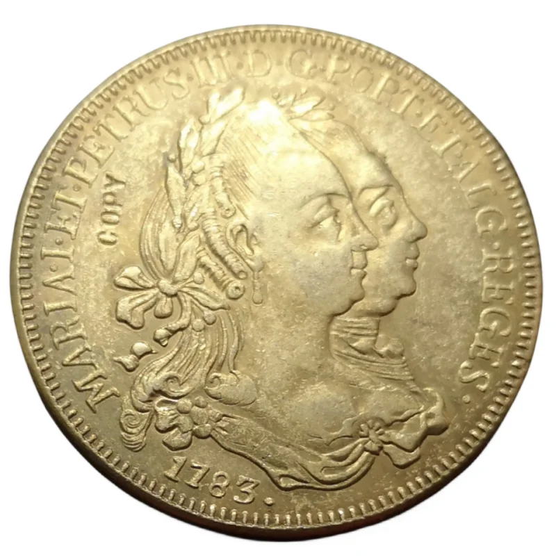 Nice 1783 Brazil 6400 Reis - Maria I & Pedro III Copy 22K Gold Plated Coin