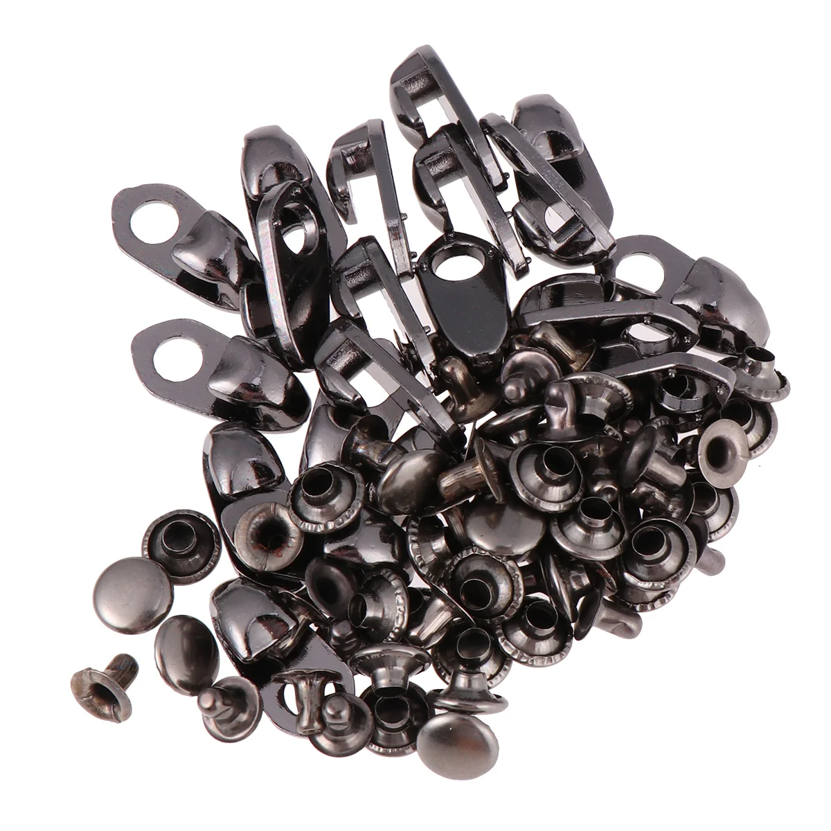 20 Set Boot Hooks Fittings with Rivets Safety Boot Shoes Repair Buckle Boot Eyelets Button for Camp Hike Climbing Repair Black