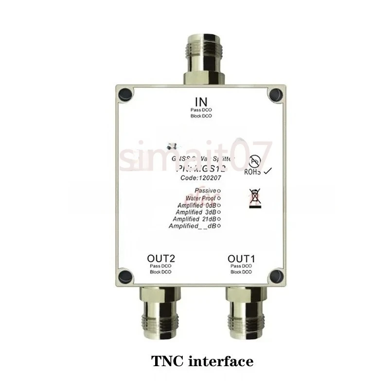 

MGS12, GPS one point two power splitter, GNSS intelligent two power splitter, N SMA TNC type GPS Beidou power splitter