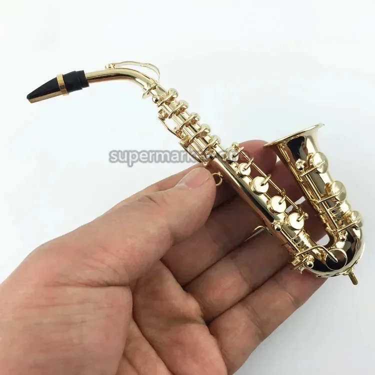 1/6 Scale Gilded Sax Model Party Music Scene Accessory Model 12cm Long for 12in Soldier Action Figure Doll Display Collection