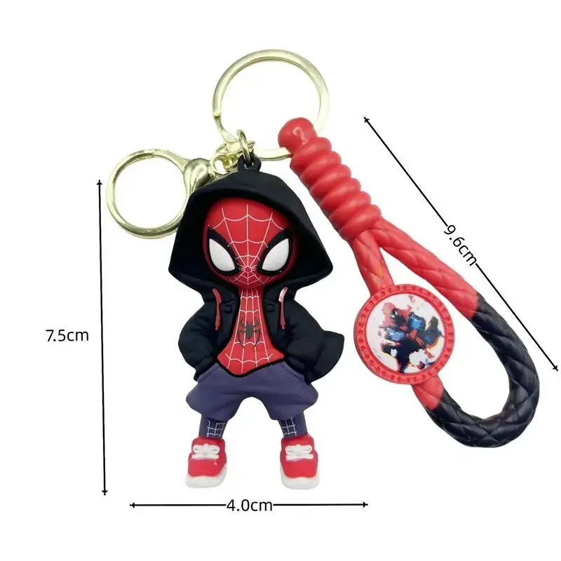 Disney Marvel Spider-Man brelok Cute Cartoon Superhero lalka wisiorek breloczek do kluczyków do samochodu tornister ozdoby dekoracyjne biżuteria