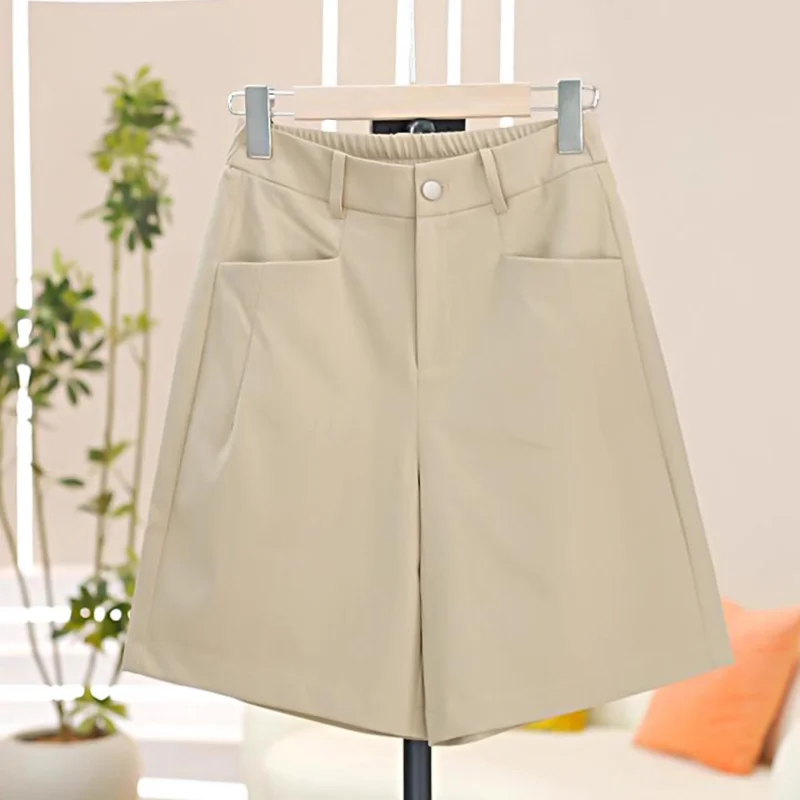 المرأة الصيف دعوى السراويل خمس نقاط السراويل مريحة عارضة فضفاضة عالية الخصر التخسيس ألف خط منتصف طول السراويل #2