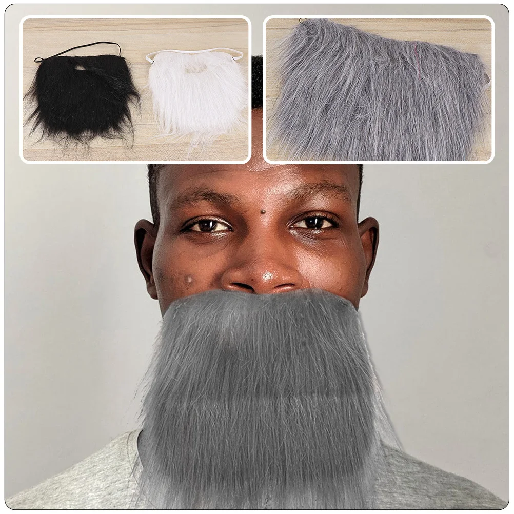 3Pcs Fake Mustache Beards for Halloween Party Cosplay Props Simulated Men Women Costume Accessory Decor Fake Beard for Men
