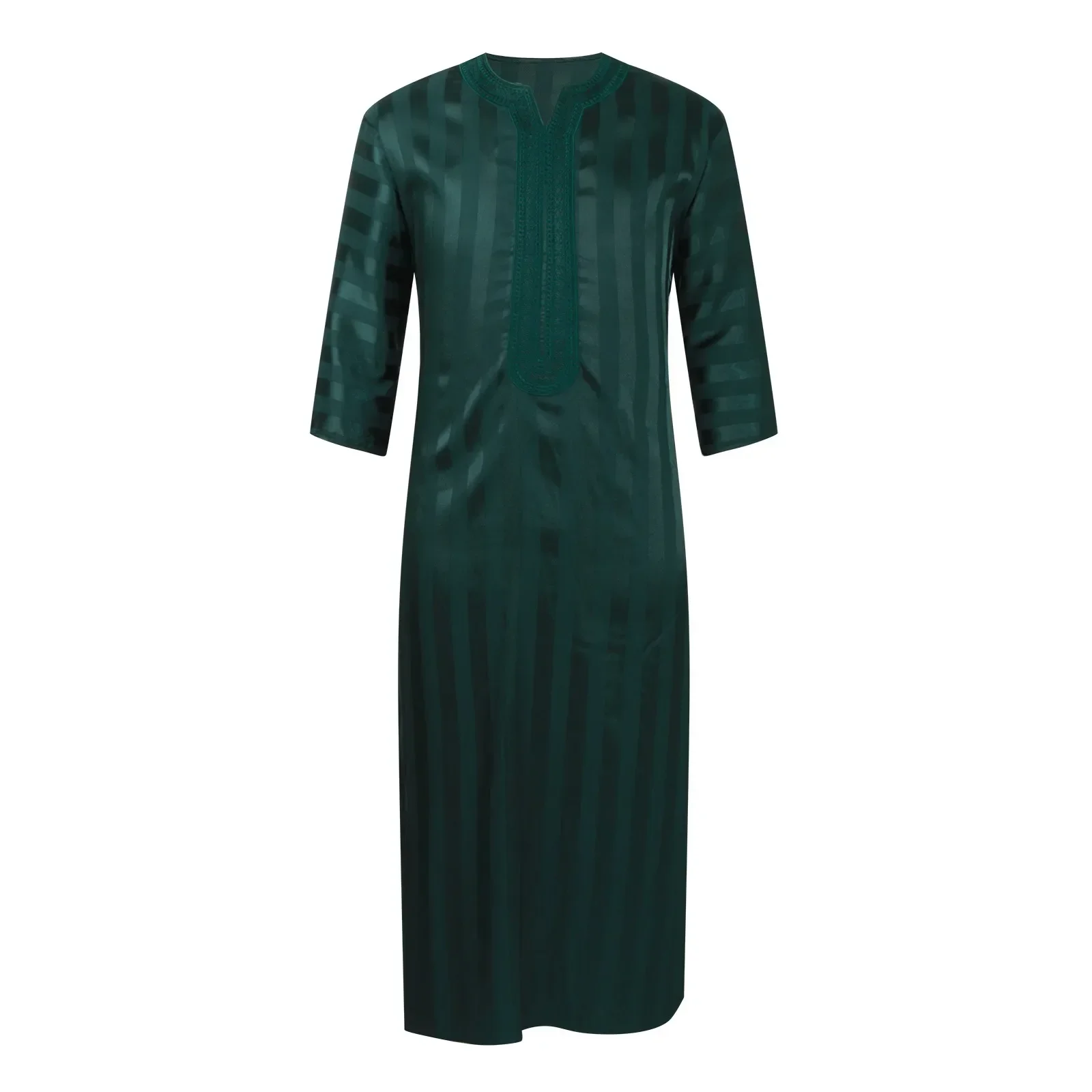 Robe musulmane en satin brodé pour hommes, vêtements traditionnels du Ramadan, Kaftan, Thobe Jubba, Thoub saoudien, arabe, turc, islamique, décontracté, nouveau