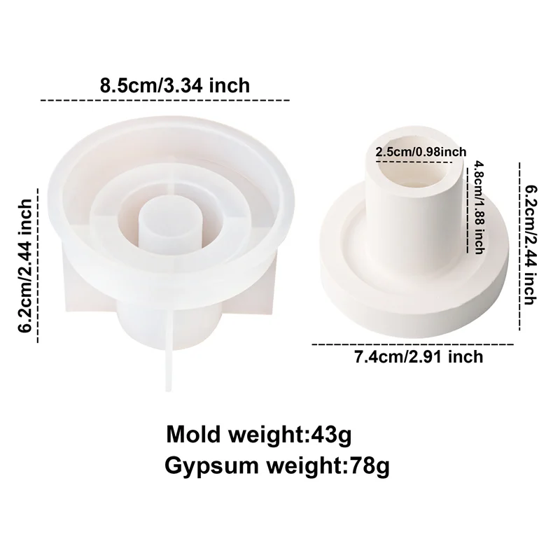Round rod Candlestick Silicone Mold DIY Hexagonal Candle Holder Concrete Cement Gypsum Mould Epoxy Resin Handicraft Home Decor