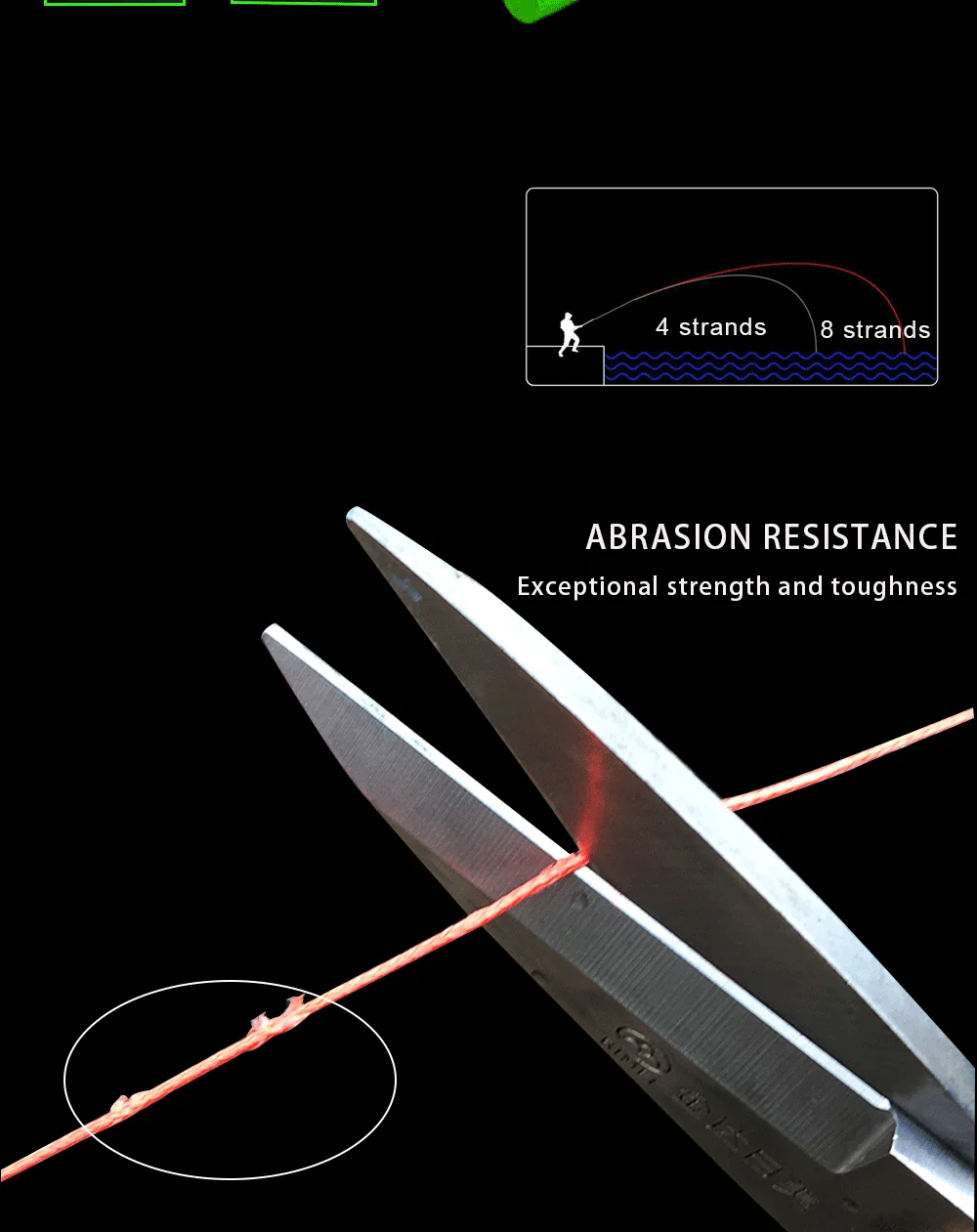 JOF Japan 8X 8-fach geflochtene Angelschnur 300M 500M 1000M Multifilament PE-Schnur für Fliegenfischen, Meeres- und Salzwasserfischen, extrem robust – Detail 4