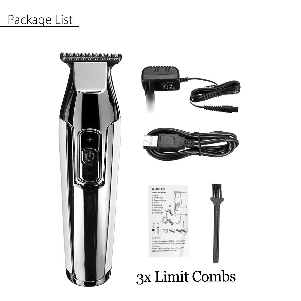 Cortadora de pelo profesional para hombre, máquina eléctrica de corte de pelo con pantalla LCD, recargable, para Barba