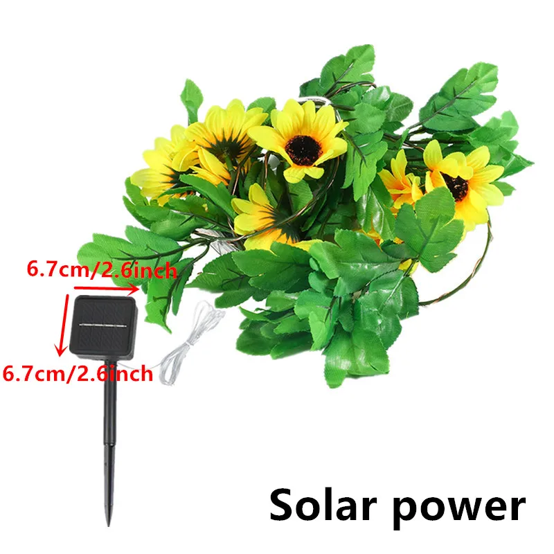 Solar Artificial Leaf Lights String Outdoor Garden Light Wedding Party Decoration LED Fairy Lights Garland Landscape Lighting
