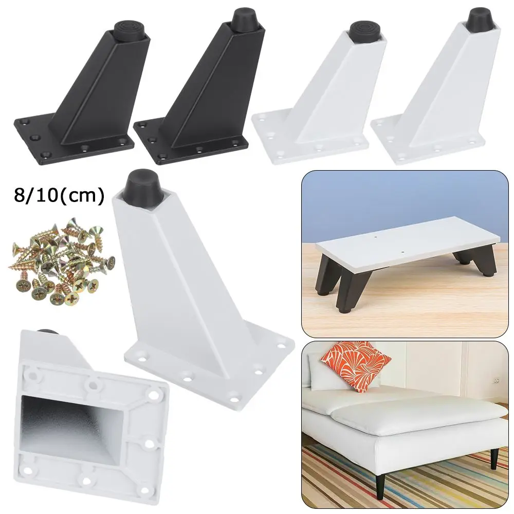 4Pcs Non-slip Black White Home Sofa Legs Cabinet Holder Foot Furniture Feet Table Support