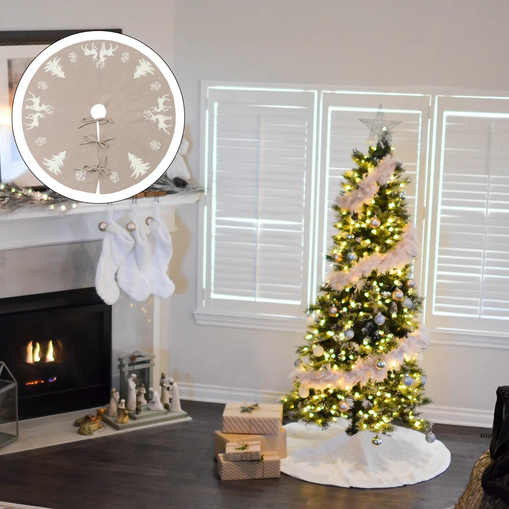 jupe-d'arbre-de-noel-en-tissu-rouge-confortable-1-piece-fournitures-de-base-d'arbre-d'aspect-traditionnel-pour-decor-de-fete-de-reunion-de-famille