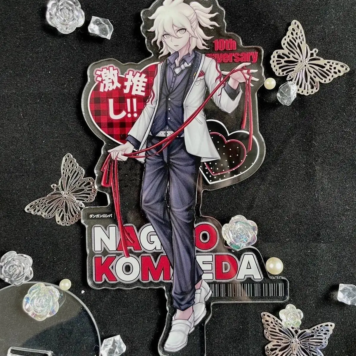 

Game 10CM Ornament Figure Standing Sign Fans Danganronpa Nagito Komaeda Acrylic Stand Model Plate Desktop Gift