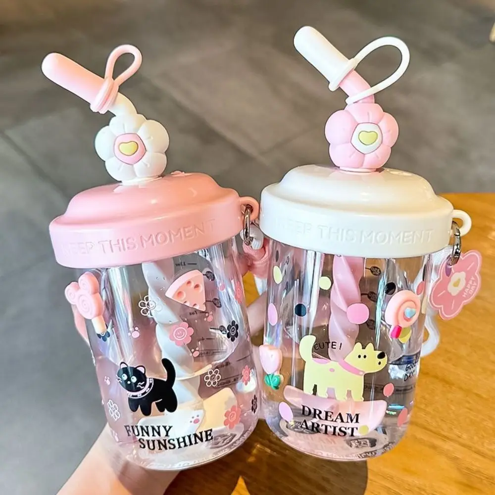 Anti Drop Dust Cap Water Bottle Heat-resistant Handheld Drinking Cup Cartoon High-capacity Tea Kettle Children