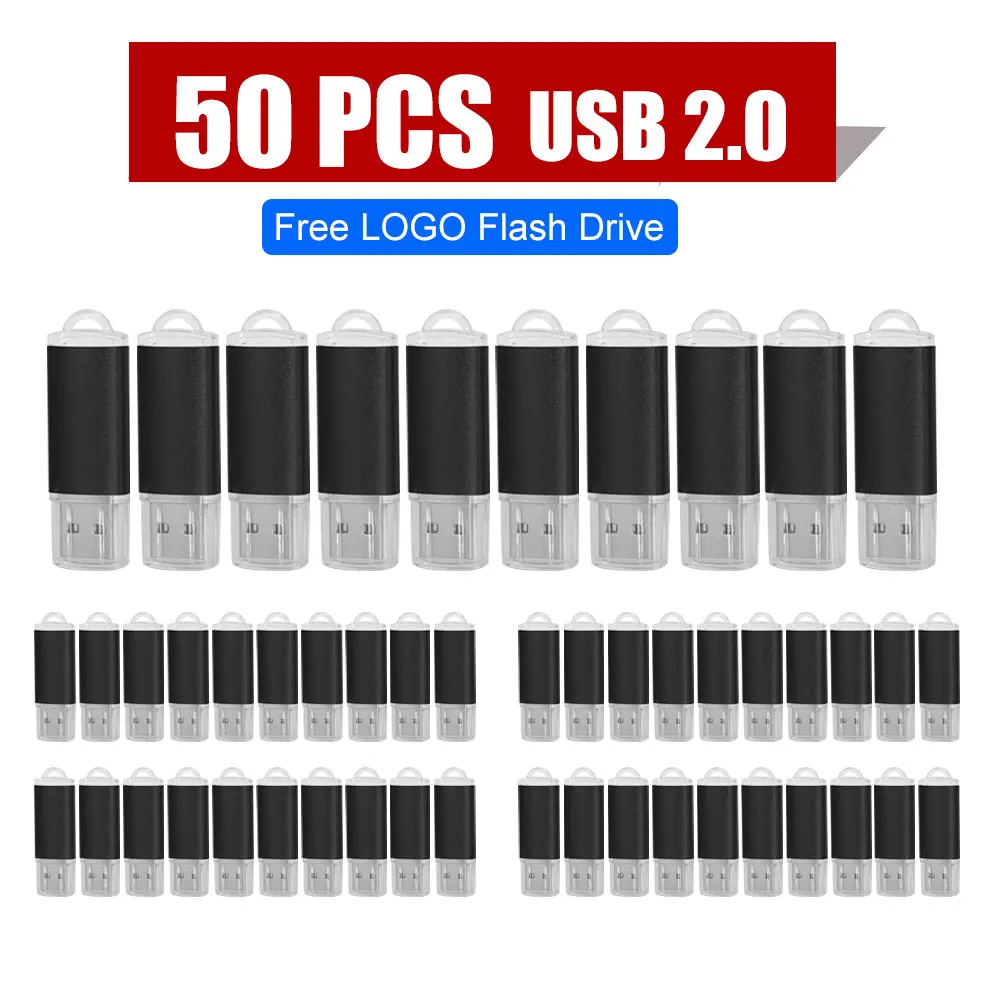 50Pcs/lot USB 2.0 Flash Drive 1GB 2GB 4GB 8GB Pen Drive 16GB Pendrive 32GB USB Stick 64GB 128GB Memory Flash Disk