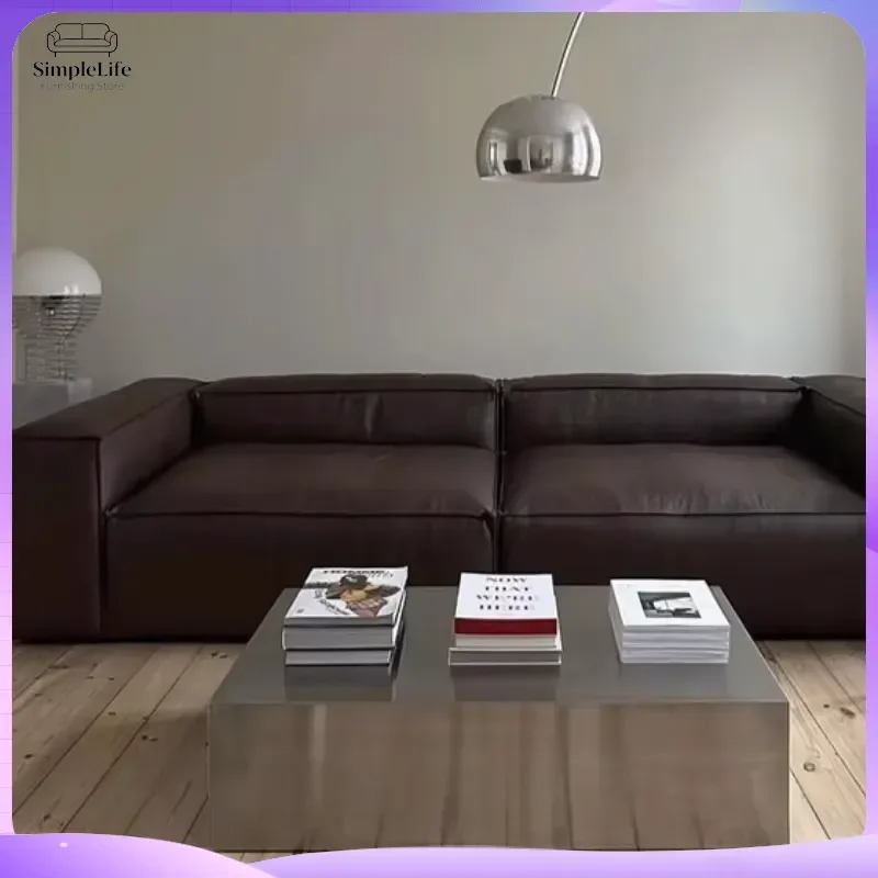 Square Industrial Coffee Table Stainless Steel Luxury Side Table Living Room Decoration Tea Tables Unique Premium Home