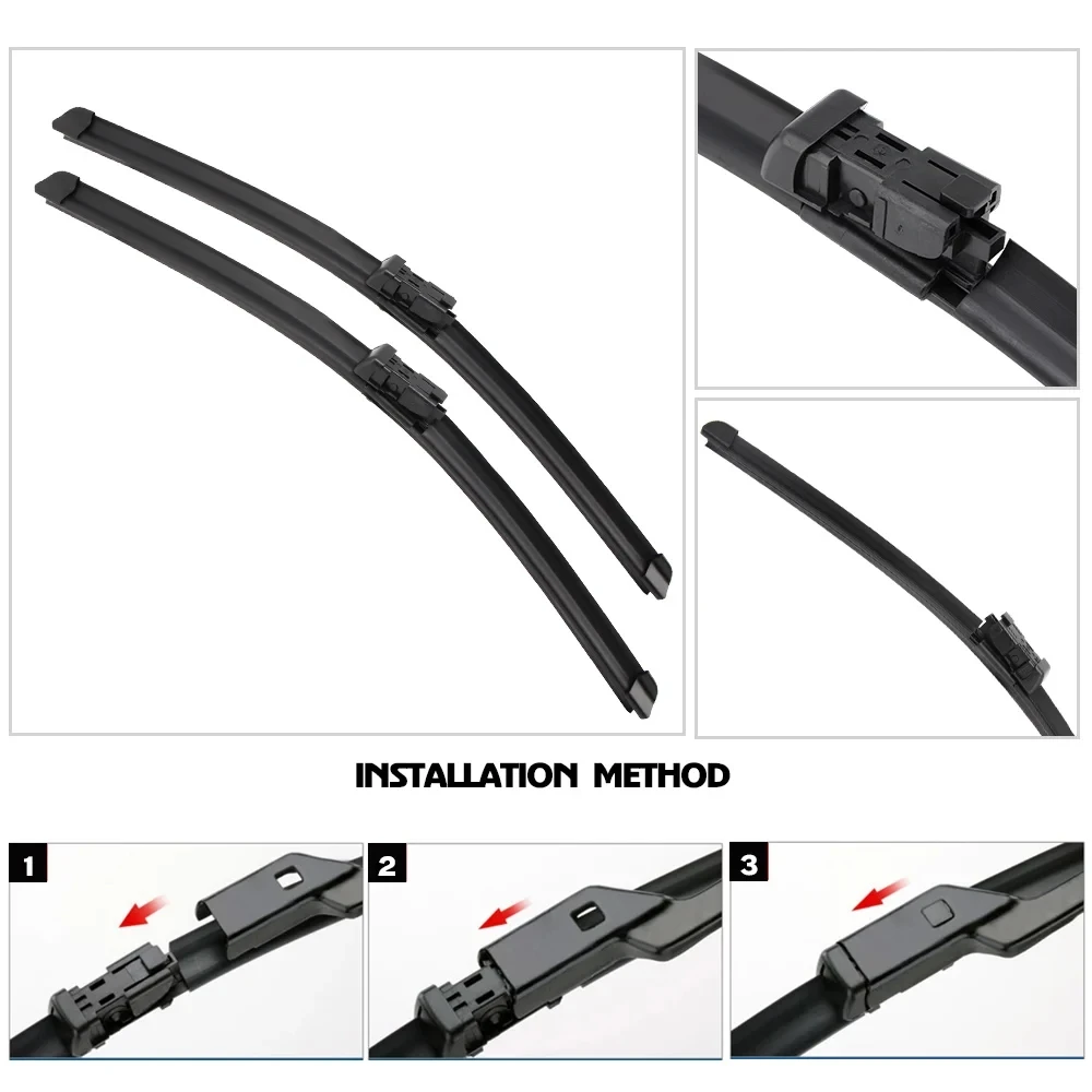 Front Wiper Blade For Volkswagen Golf（5 6 7 8 Sportsvan）2006-2024 Auto Windscreen Wipers with Push Button Arm Auto Wipers Blades