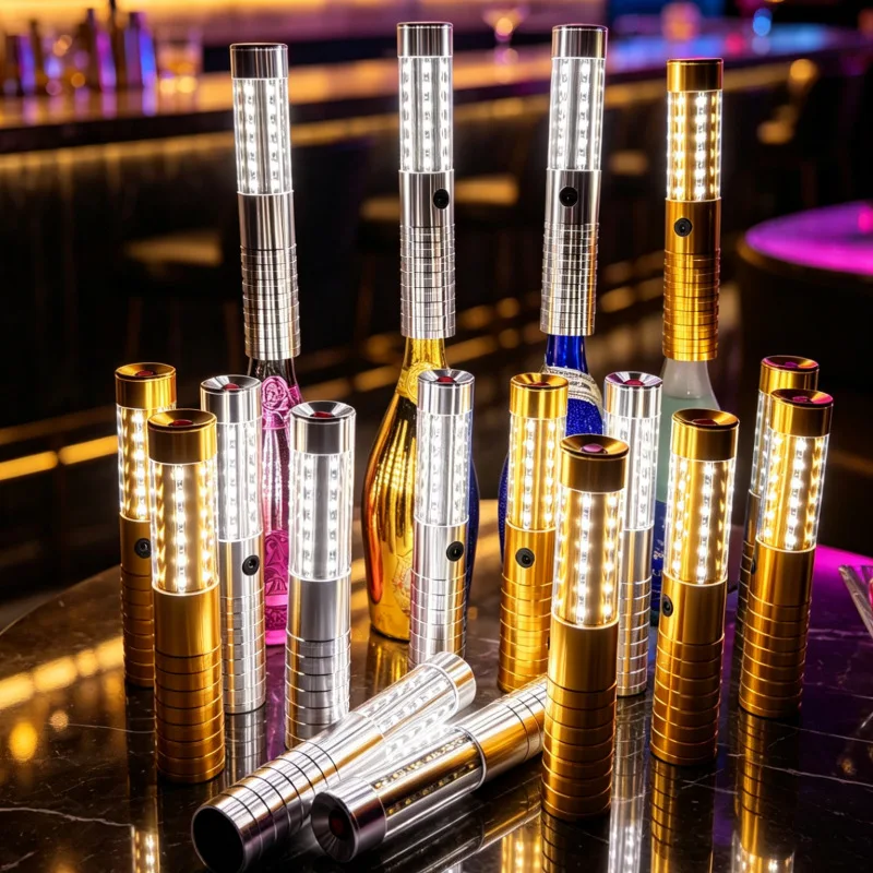 Rechargeable LED Flashing Light Stick RGB Multicolor Glow Lamp Hand‑held Flash Torch for Nightclub Bar Party Stage Decoration