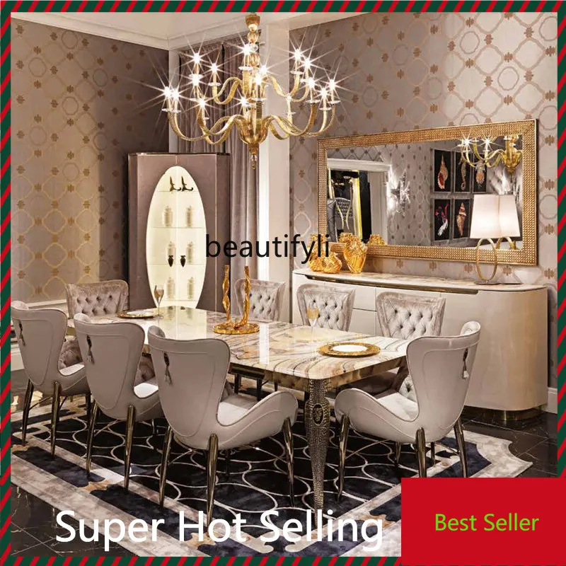 

K132 Italian light luxury dining side cabinet, entrance cabinet, wine cabinet, stainless steel marble cupboard, tea cabinet