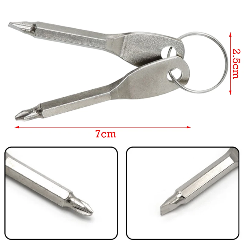 12 Sets Portable Screwdriver with Key Ring Mini Phillips Slotted Screwdrivers Outdoor EDC Small Tool Multi-function Repair Tools