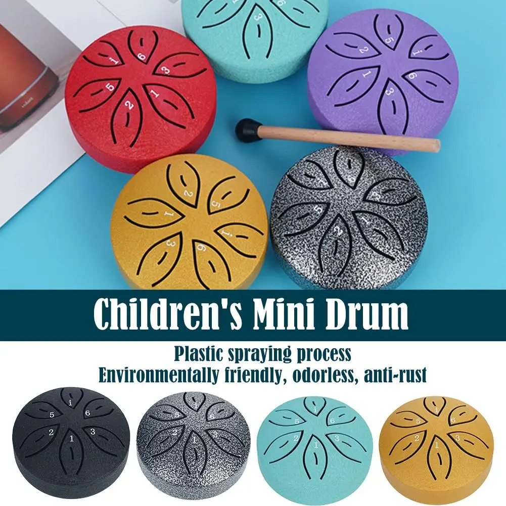 

3 Inch 6-tone Steel Tongue Drum Mini Handheld Pan Drums Drum Drumsticks Musical Accessories With Percussion Gifts Instrumen P5a8