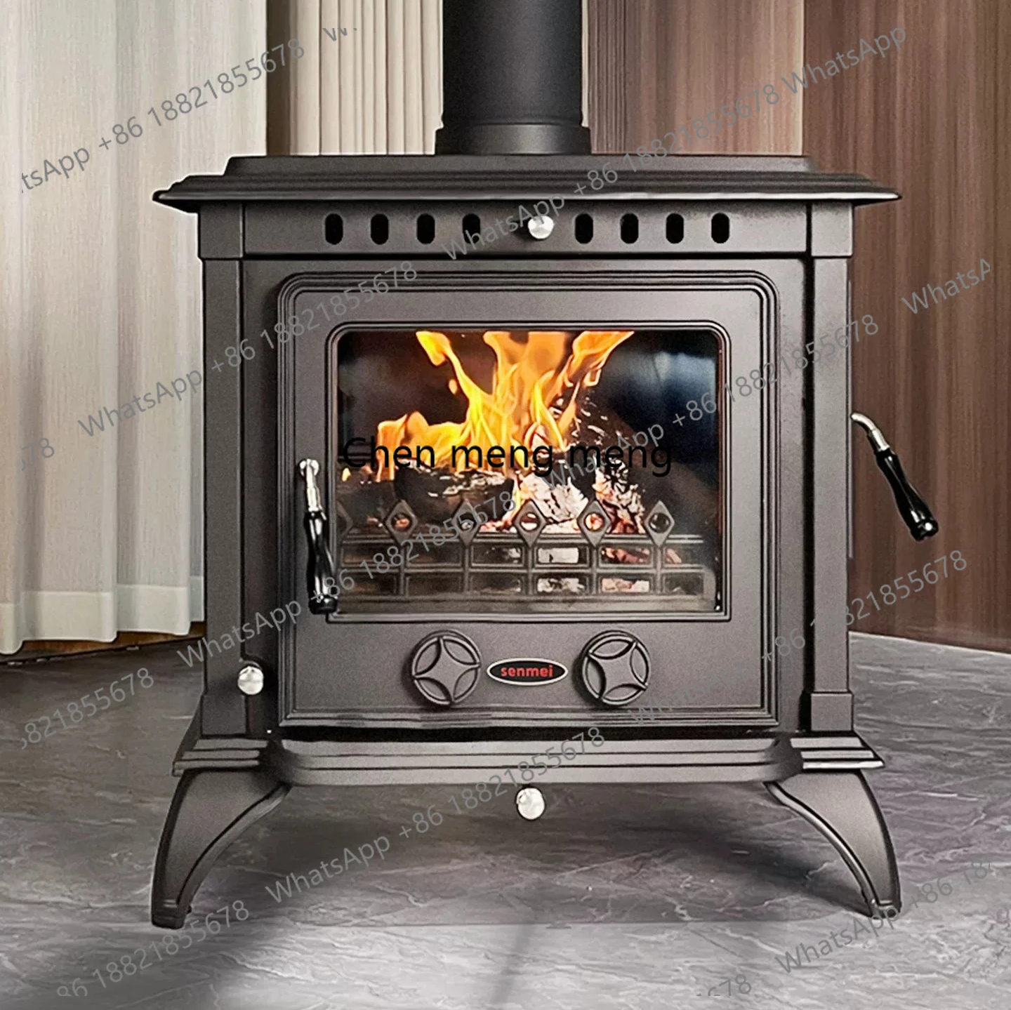 

European cast iron real fire fireplace burning wood firewood indoor villa heating, classic ZRT2