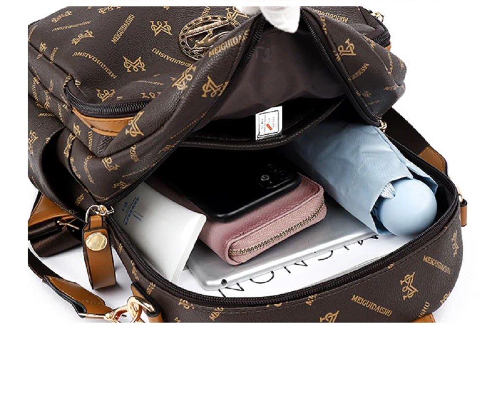 New Fashion Luxury High Quality Leather Travel Double Shoulder Bags Totes Large Capacity Backpacks Crossbody Bag Schoolbag