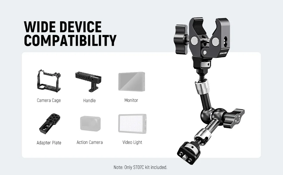 NEEWER 7" Gelenk-Magic-Arm-Klemmhalterung mit Super-Clamp-Kamera-Monitorhalterung für DSLR-Action-Kamera für SmallRig Cage – Detail 2