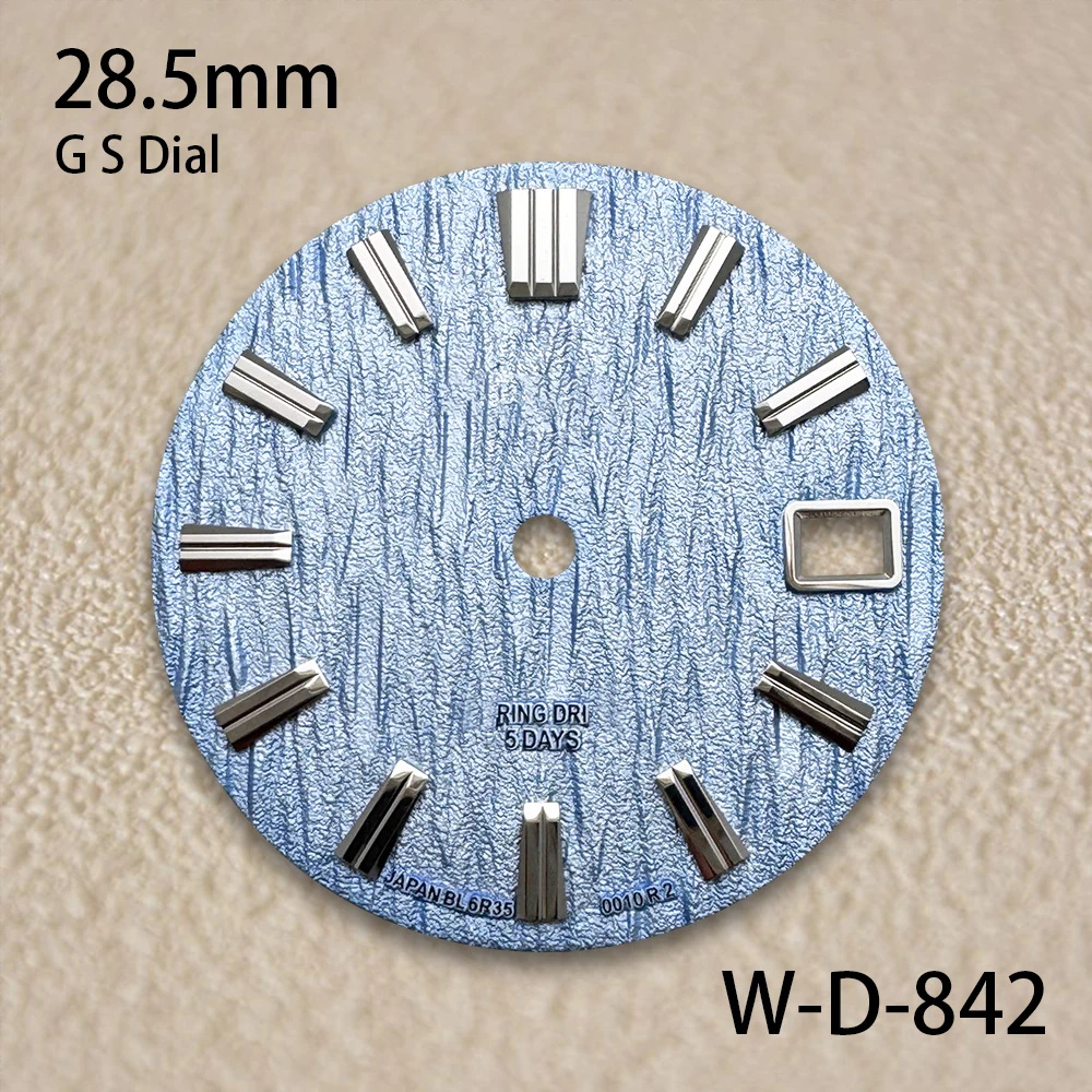 28.5mm G S Logo 3D Bark Dial Fit NH35/NH36/7S/4R Japanese Automatic Movement High Quality Watch Modified Accessories