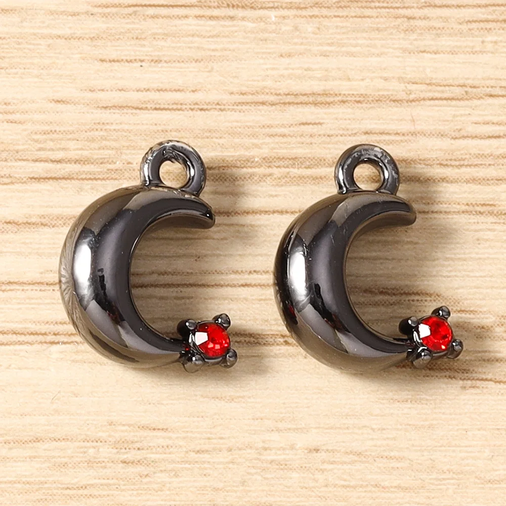 Tusember 5 Stück Hip-Hop Gun Black Sonne Mond Stern Herz Anhänger für Halsketten, Ohrringe, Armbänder, Schmuckherstellung, Bastelzubehör – Detail 9
